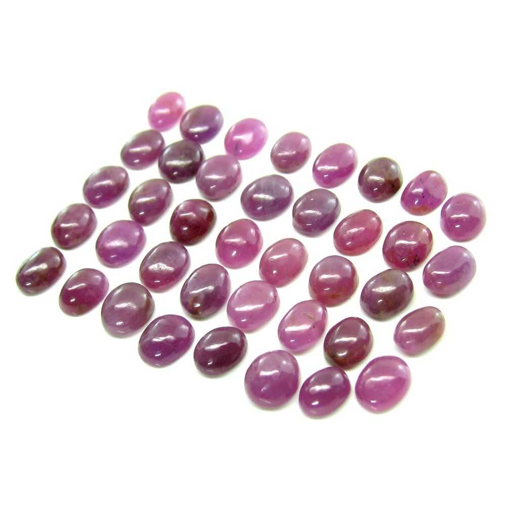 56.9Ct 32pc Lot 8X6mm - 8.8X6.7mm Natural Ruby Oval Cabochone Gemstones