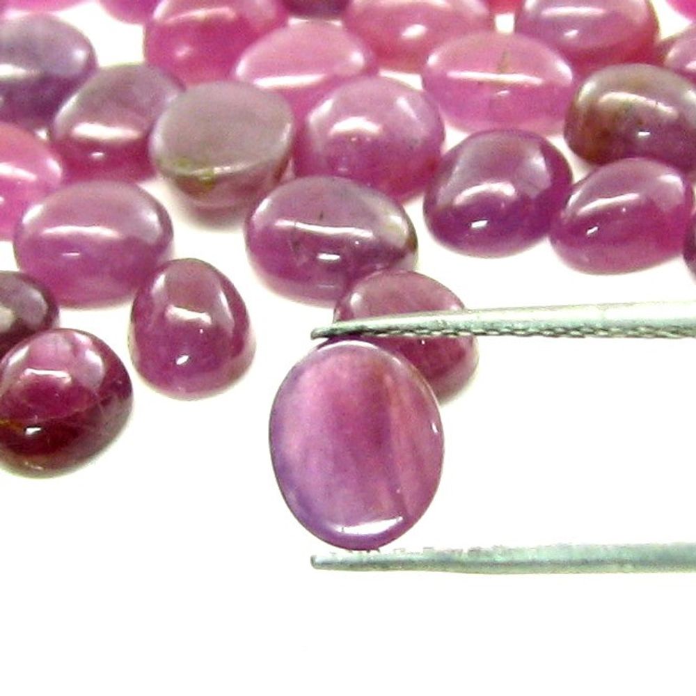 56.9Ct 32pc Lot 8X6mm - 8.8X6.7mm Natural Ruby Oval Cabochone Gemstones