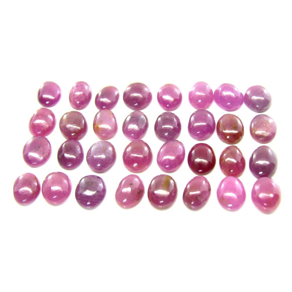 50Ct-45pc-Lot-6X5mm---6.8X5.8mm-Natural-Ruby-Oval-Cabochone-Gemstones