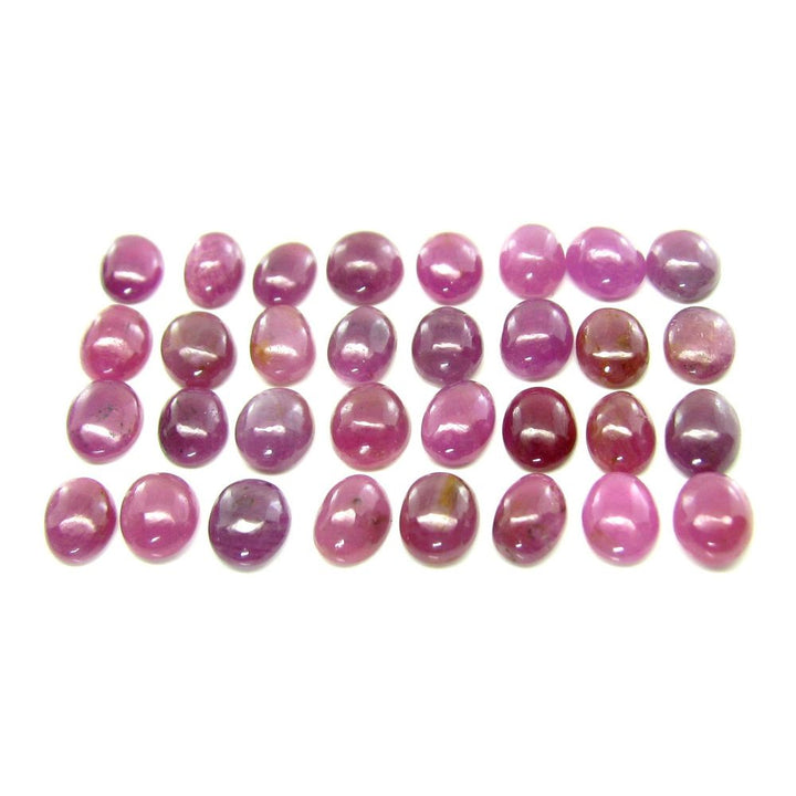 50Ct 45pc Lot 6X5mm - 6.8X5.8mm Natural Ruby Oval Cabochone Gemstones