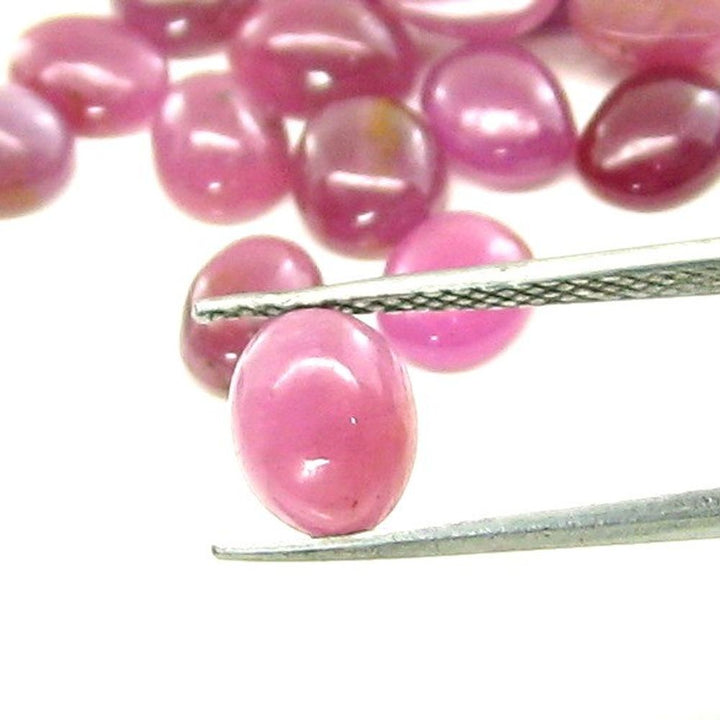 50Ct 45pc Lot 6X5mm - 6.8X5.8mm Natural Ruby Oval Cabochone Gemstones