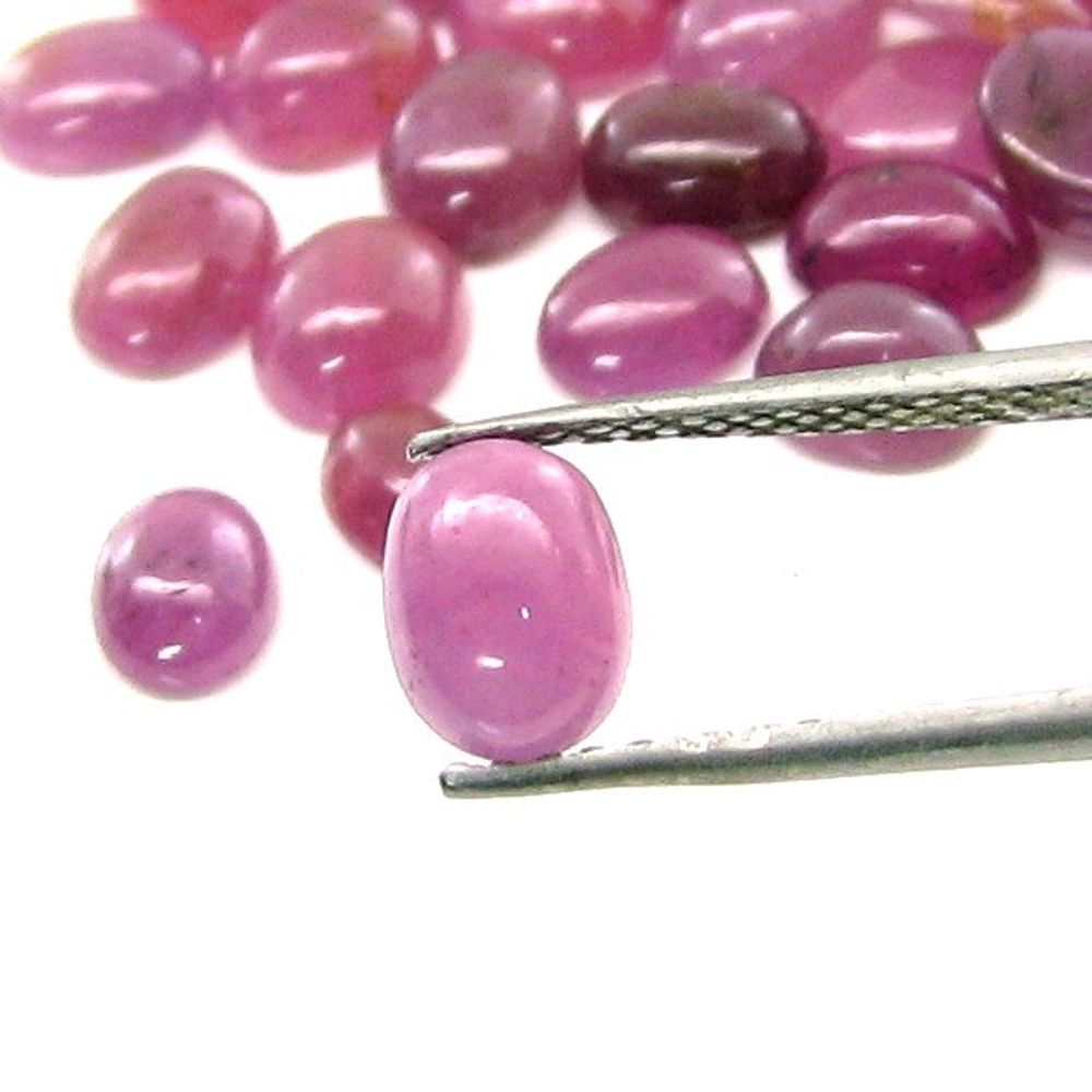 29.9Ct 10pc Lot 10X8mm - 10.8X8.5mm Natural Ruby Oval Cabochone Gemstones