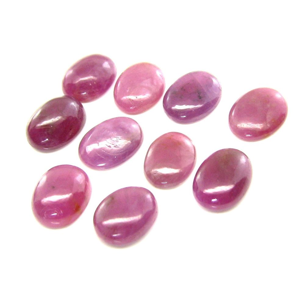 37.2Ct 15pc Lot 10X8.8mm - 10X7.8mm Natural Ruby Oval Cabochone Gemstones