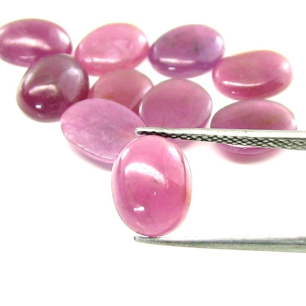 37.2Ct 15pc Lot 10X8.8mm - 10X7.8mm Natural Ruby Oval Cabochone Gemstones