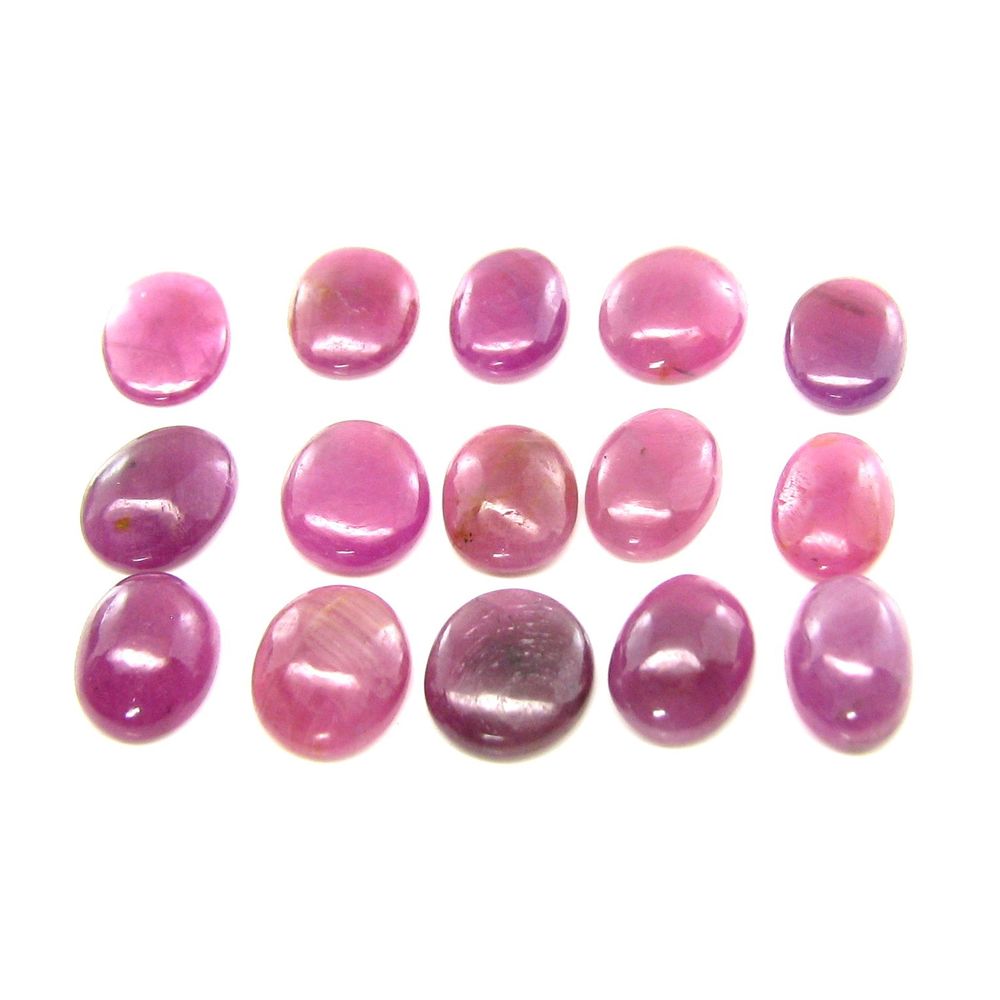 40.9Ct-9pc-Lot-12X8mm---12.8X9.8mm-Natural-Ruby-Oval-Cabochone-Gemstones
