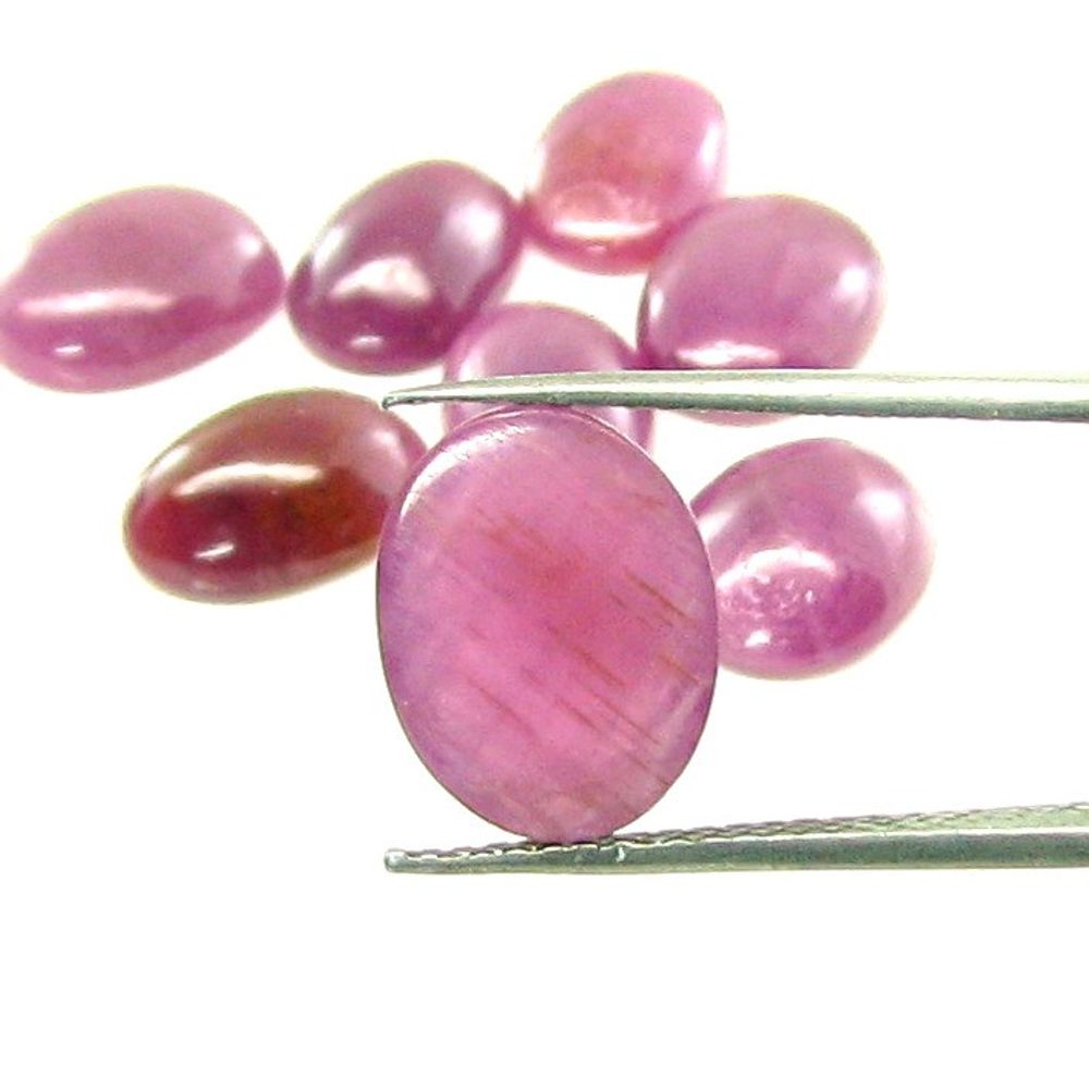 56.2Ct 15pc Lot 11X8mm - 11.8X9.5mm Natural Ruby Oval Cabochone Gemstones