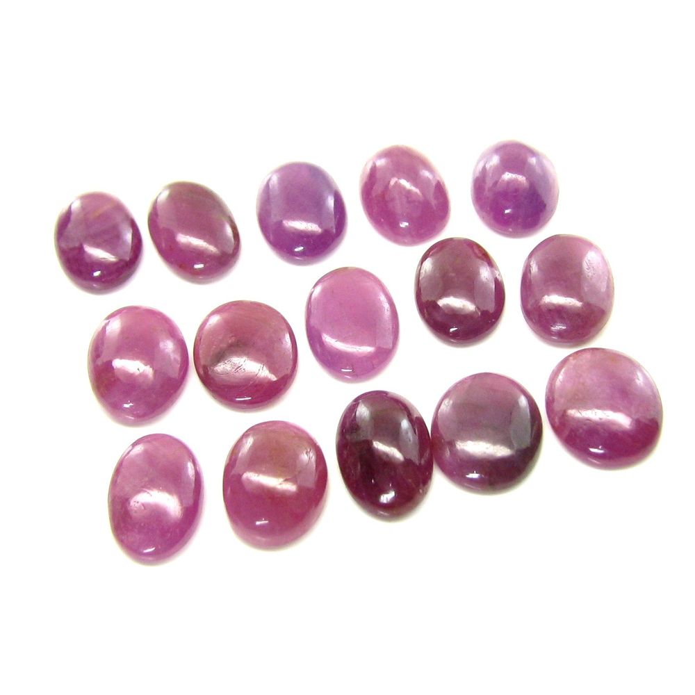 19.4Ct 11pc Lot 7mm - 7.2mm Natural Ruby Round Shape Cabochone Gemstones