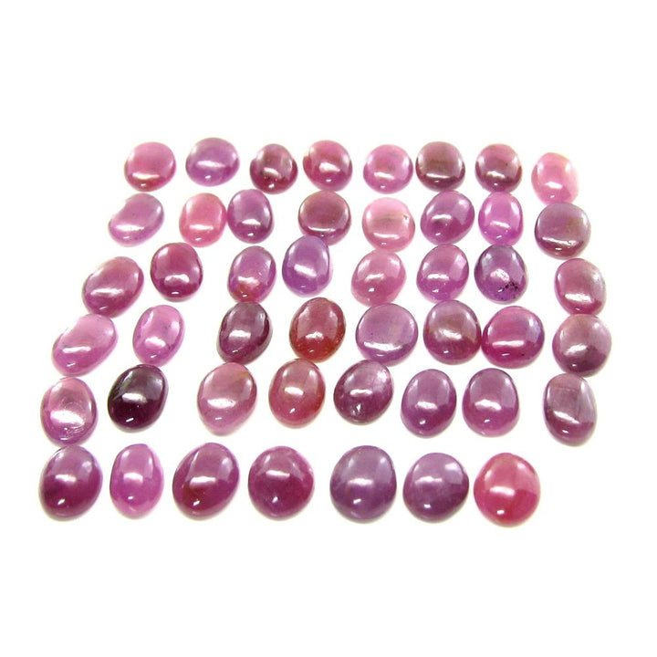 98.5Ct-76pc-Lot-7X5mm---7.8X7mm-Natural-Ruby-Oval-Cabochone-Gemstones