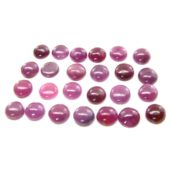 36.8Ct-25pc-Lot-6.4mm---6.8mm-Natural-Ruby-Round-Shape-Cabochone-Gemstones