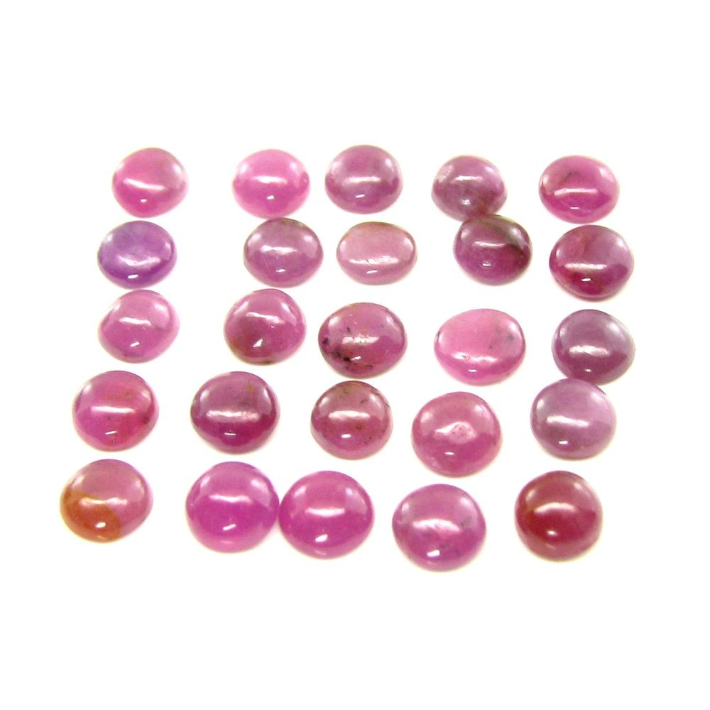 48.9Ct-40pc-Lot-6mm---6.5mm-Natural-Ruby-Round-Shape-Cabochone-Gemstones