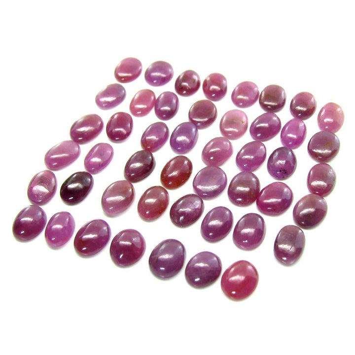 98.5Ct 76pc Lot 7X5mm - 7.8X7mm Natural Ruby Oval Cabochone Gemstones