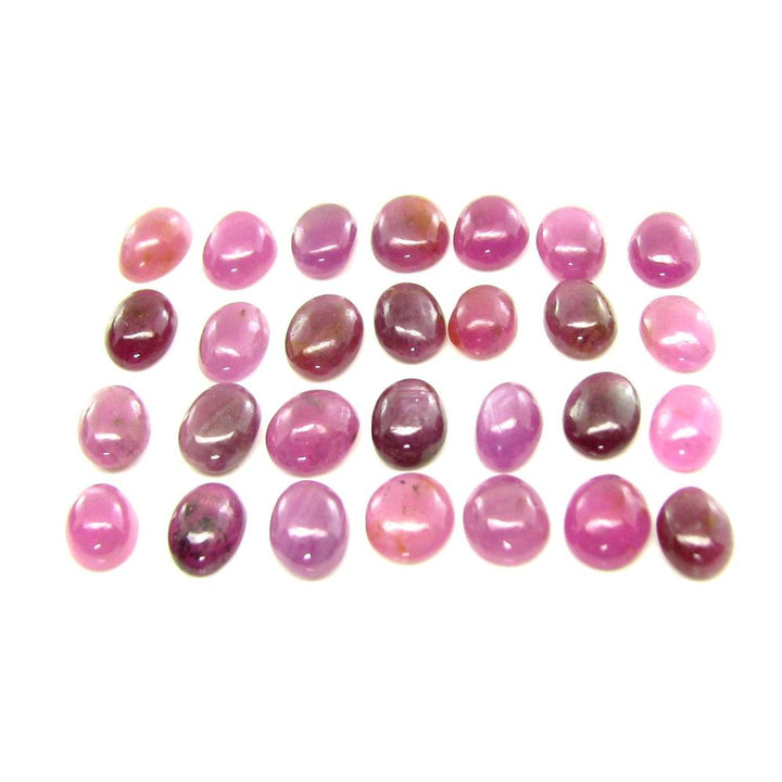 21.9Ct-8pc-Lot-10mmX7mm---10.9mmX7.2mm-Natural-Ruby-Oval-Cabochone-Gemstones