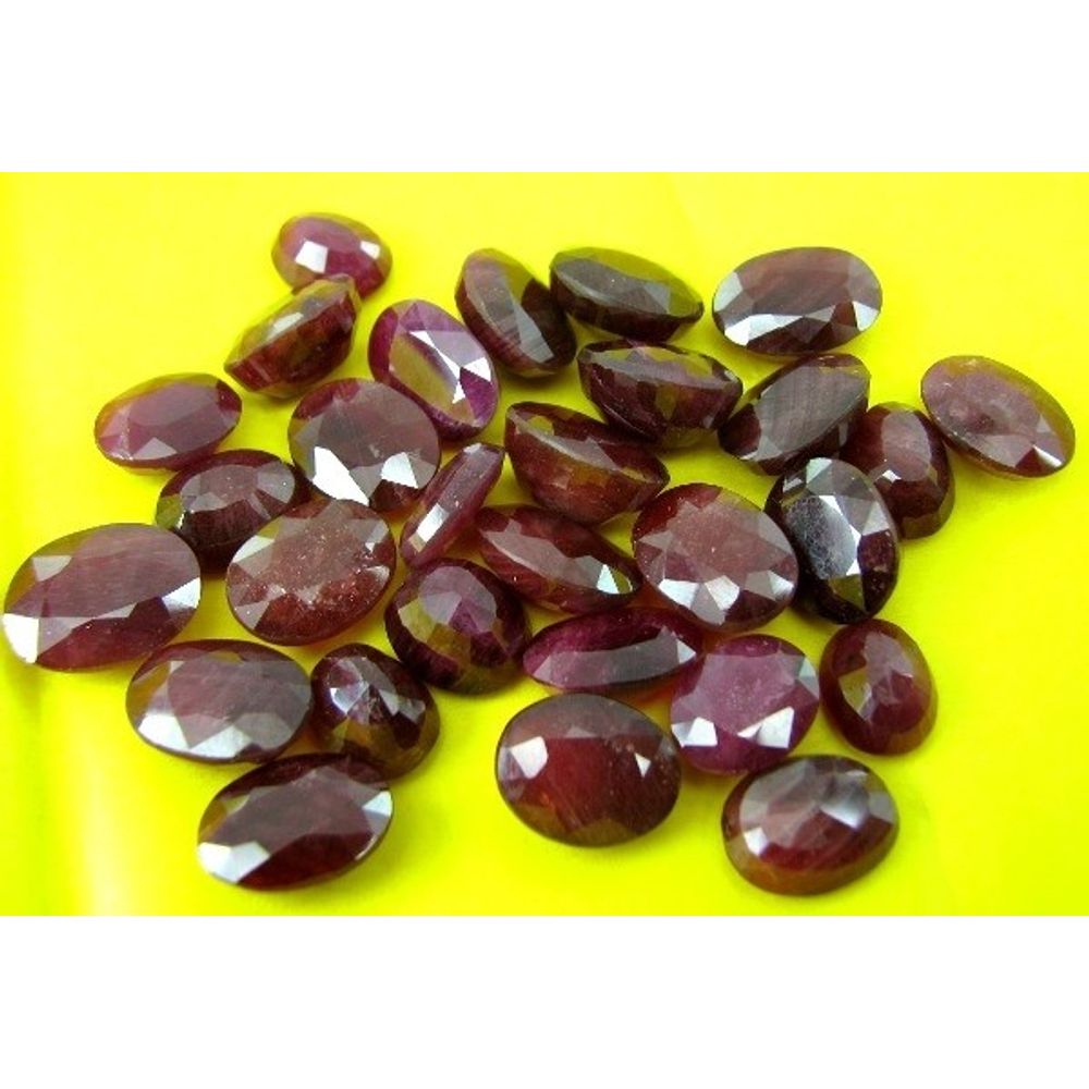 Lustrous 172Ct 29pc Natural Untreated Indian Ruby Gemstones Wholesale Lot Parcel