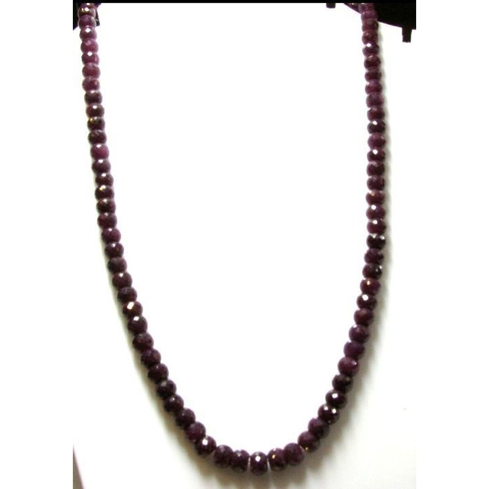 295Ct-Round-Faceted-Ruby-Beads-single-strand-Necklace