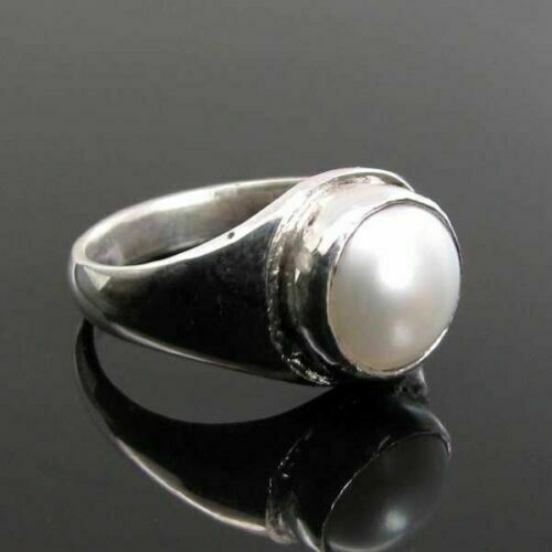 Natural White Pearl June month stone Gold Plated Adjustable Ring 2.25 –  Shaligrams