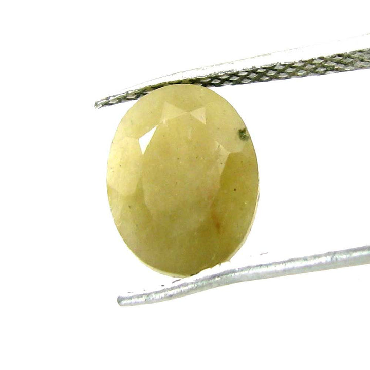 4Ct Natural Yellow Sapphire (Pukhraj) Oval Faceted Gemstone