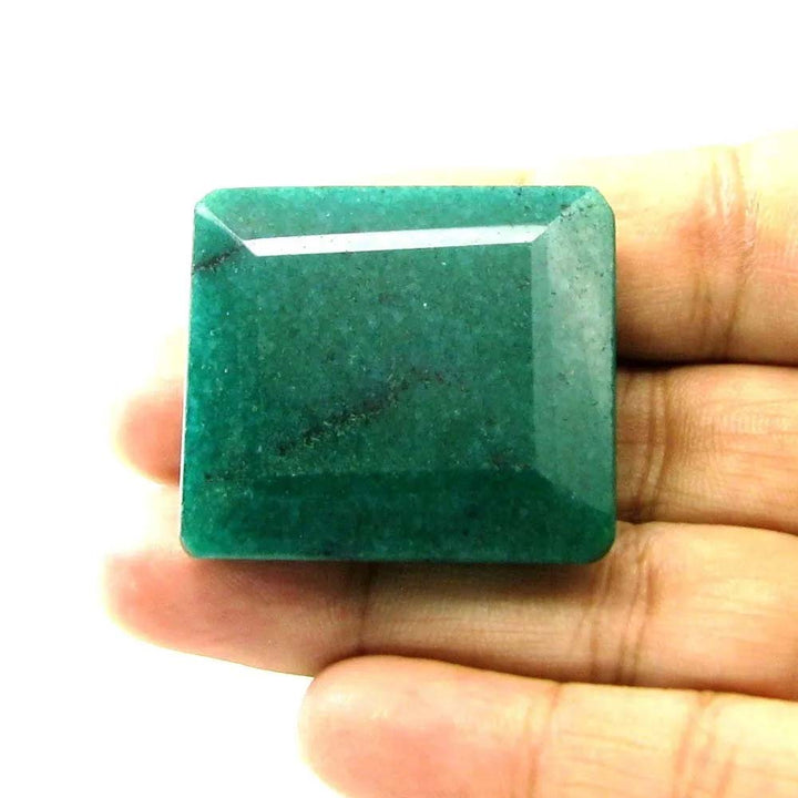 Huge 121.8Ct Natural Brazilian Green Quartz Gemstone in Emerald Color Rectangle