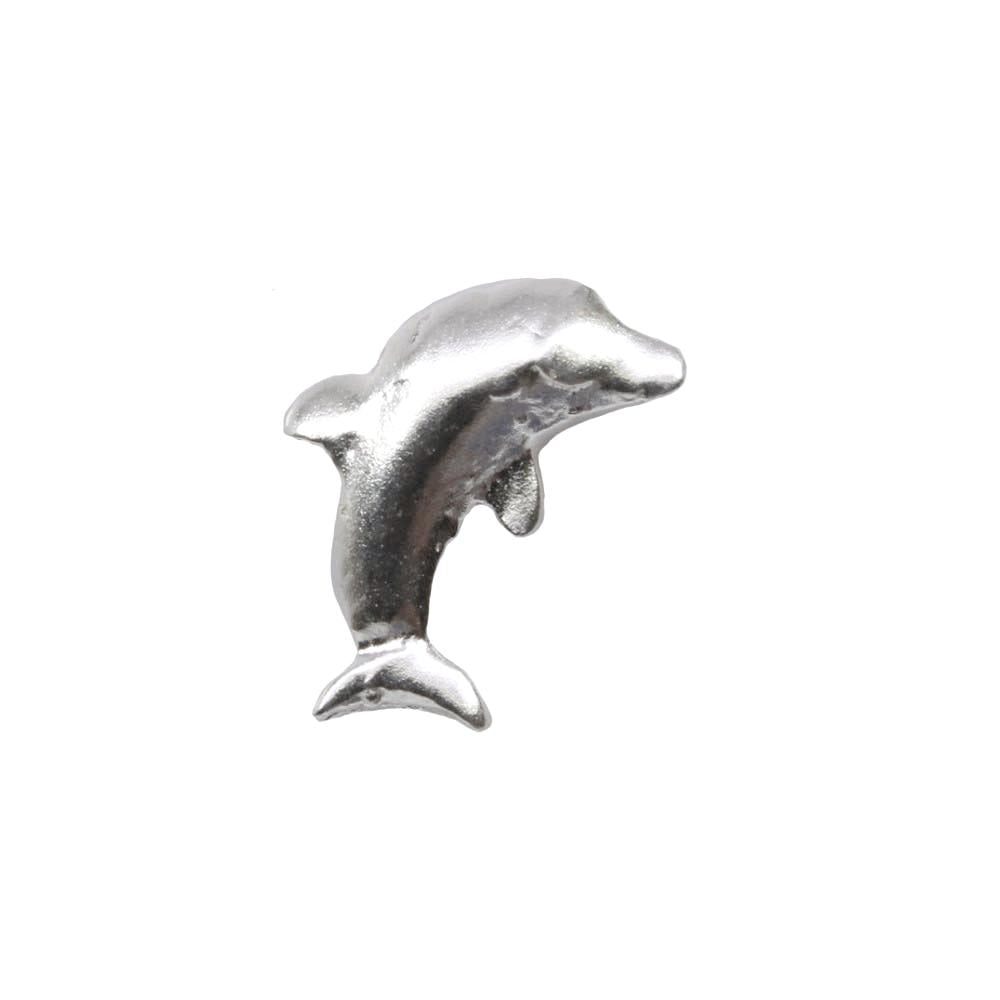 Real Sterling Silver Dolphin nose stud Corkscrew nose ring L bend 22g