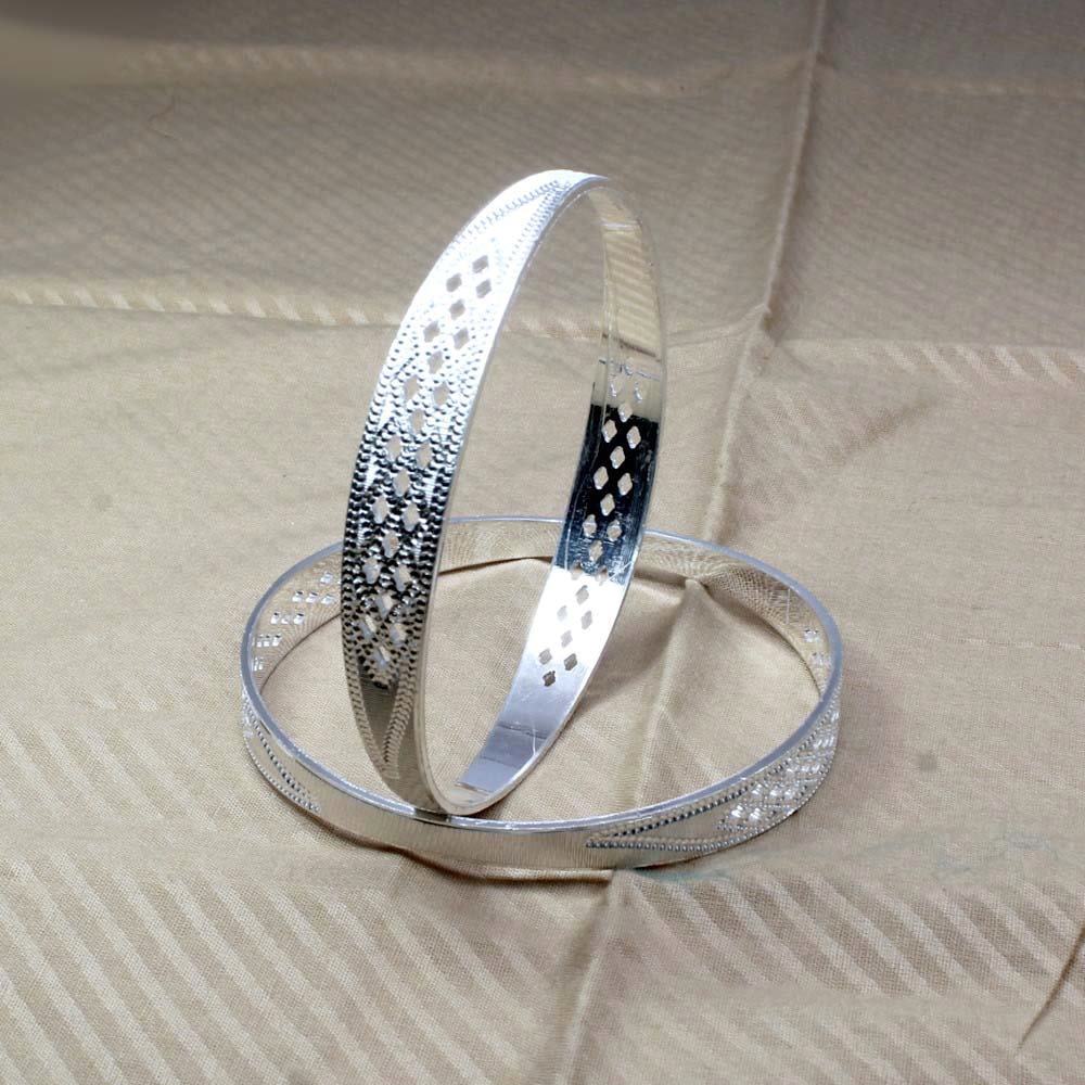 Indian Real Sterling Silver Women Bangles Bracelet (Kangan)-Pair