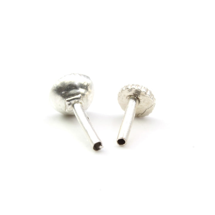 Ethnic 925 Sterling Silver Single Stone White CZ Indian Nose ring Push Pin