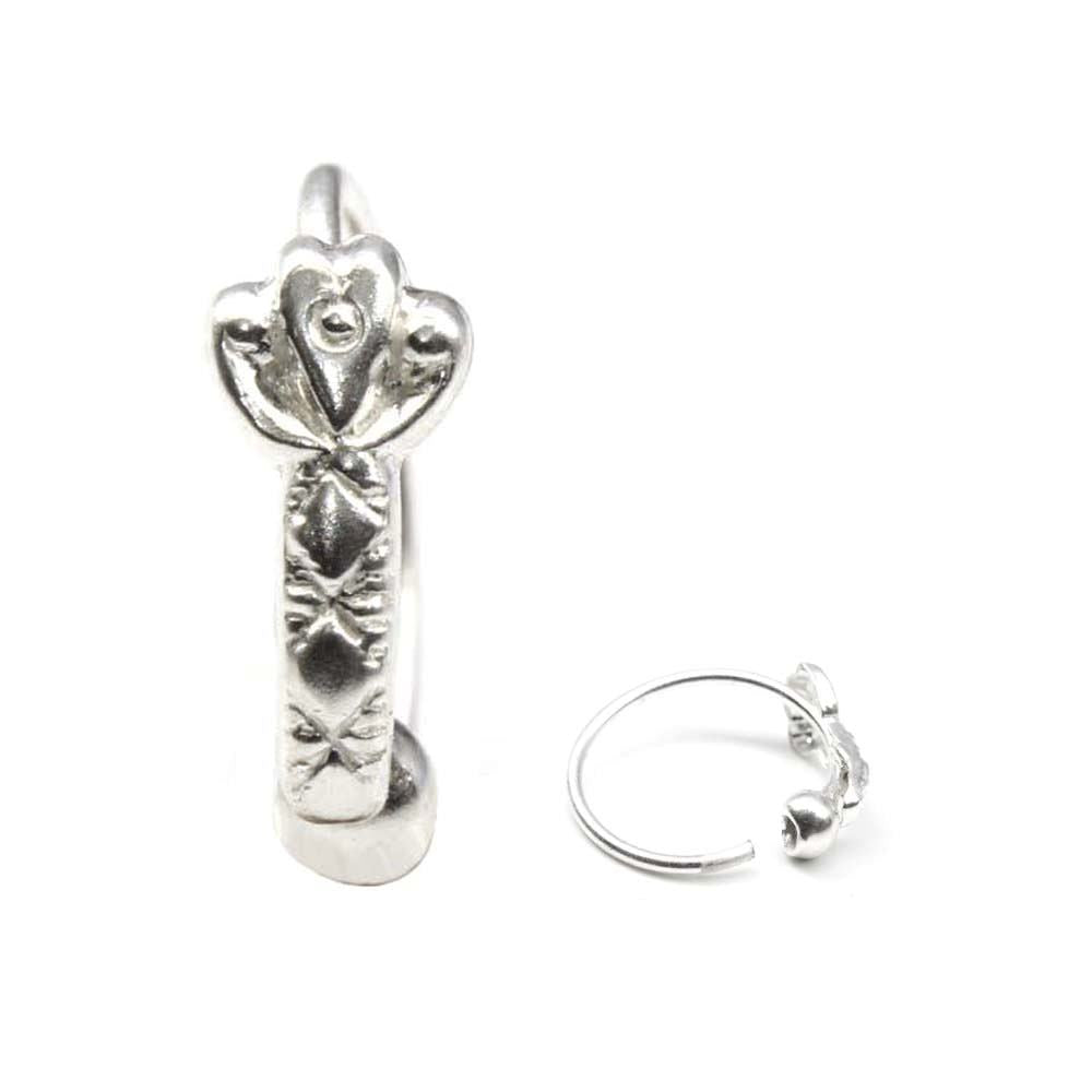 Gypsy Indian Solid Real Sterling Silver Hoop Nose piercing ring 22g