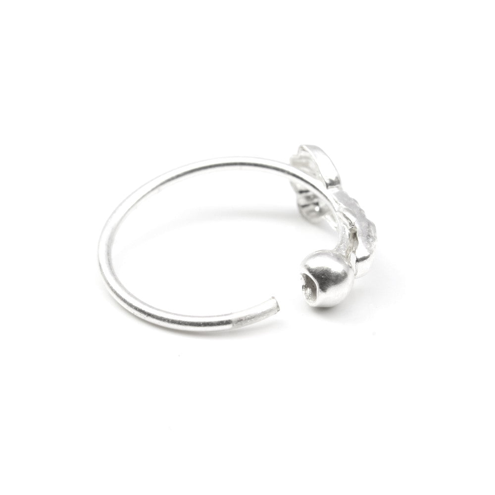 Gypsy Indian Solid Real Sterling Silver Hoop Nose piercing ring 22g