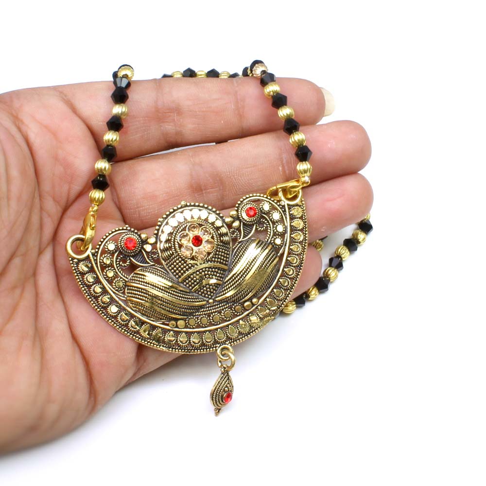 Traditional Indian Mangalsutra black beads necklace gift for wife