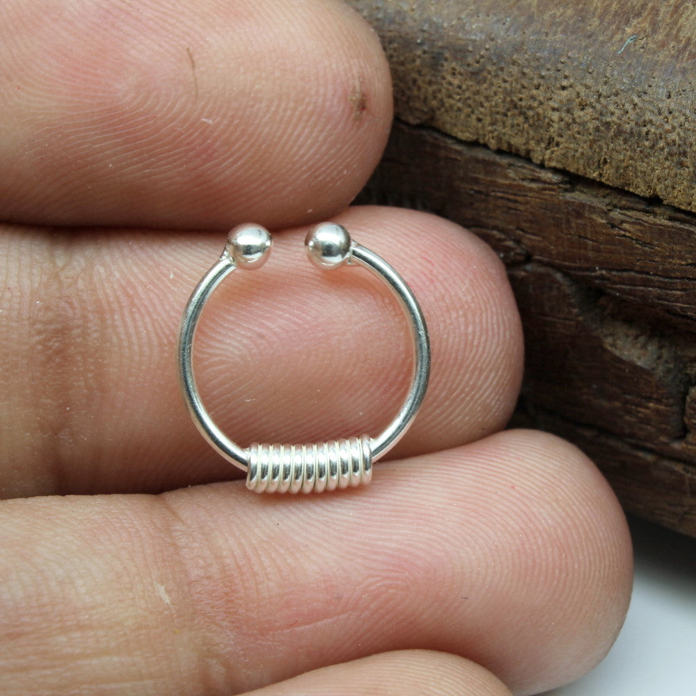 Umanative Design Indian Sterling Silver Nose Ring, Unique Trible Nose India  | Ubuy