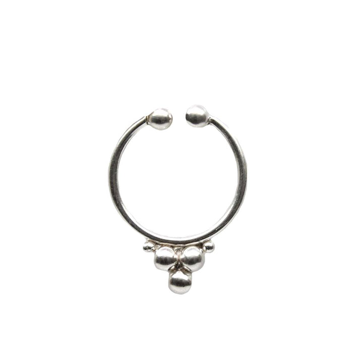 Traditional Real 925 Silver Piercing Septum Nose Ring Indian tribal style 20g