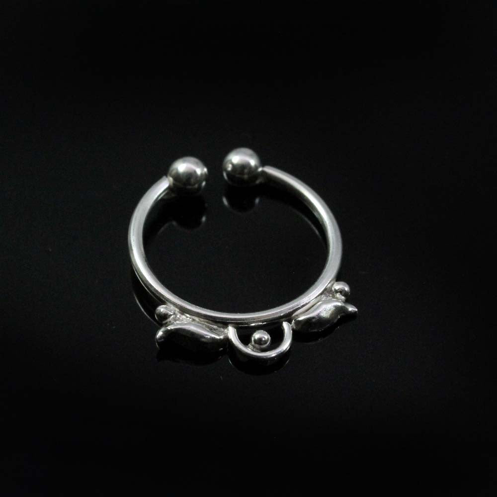 Indian Tribal style Real Solid Silver Piercing Septum Nose Ring 20g