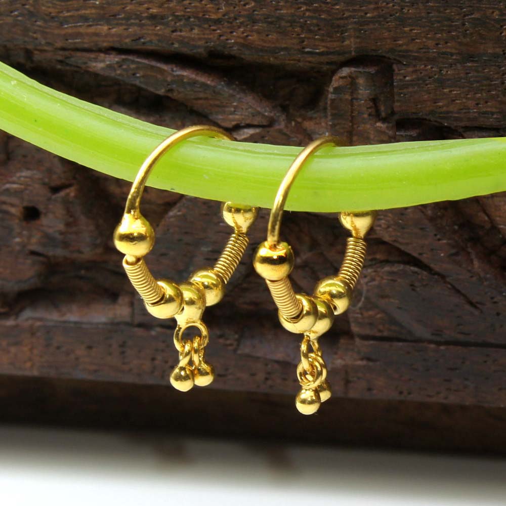 14K Pure Gold Beautiful Ethnic Indian Dangle EARRINGS -Pair