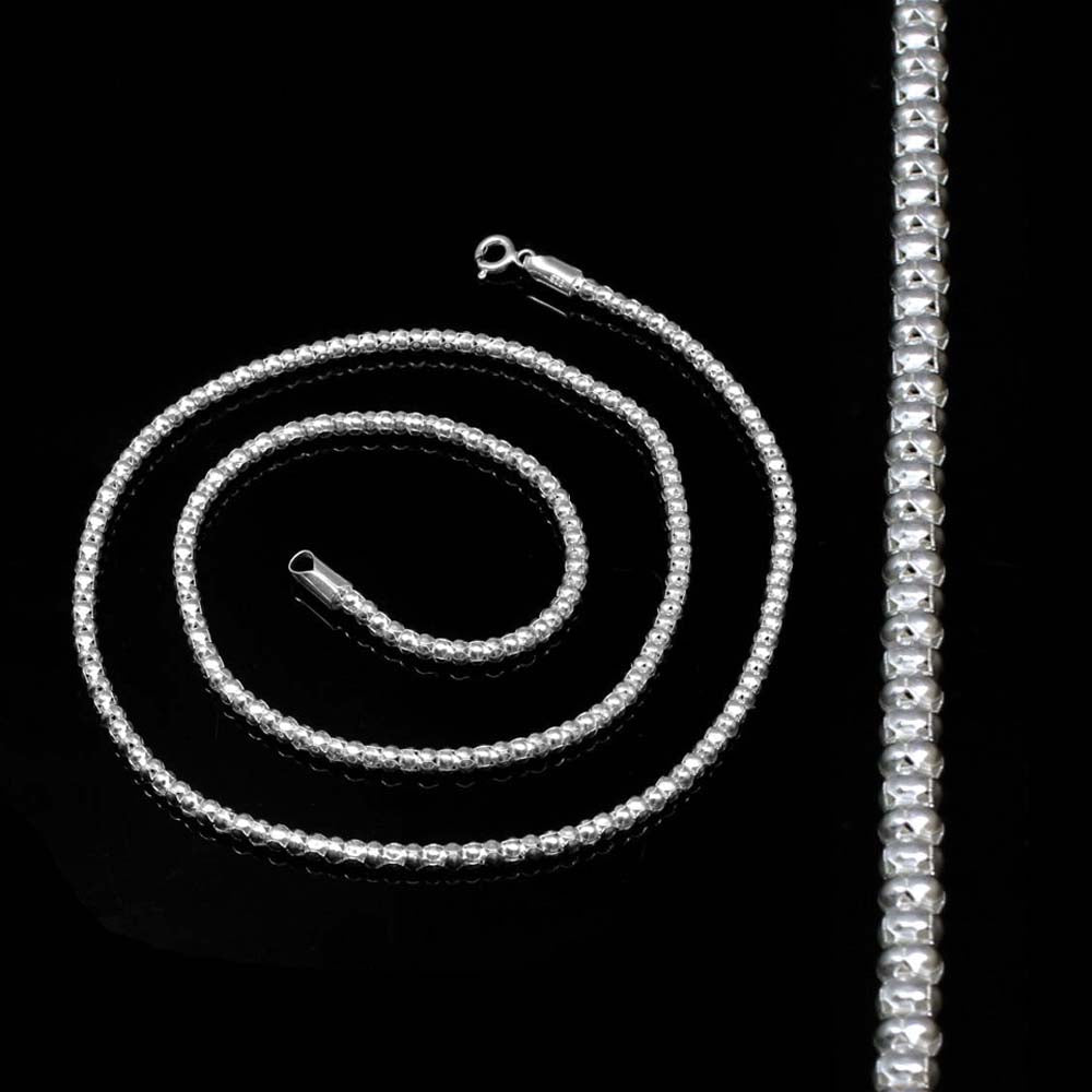 Indian 925 Solid Sterling Silver Link Design Chain 22" Neck Chain