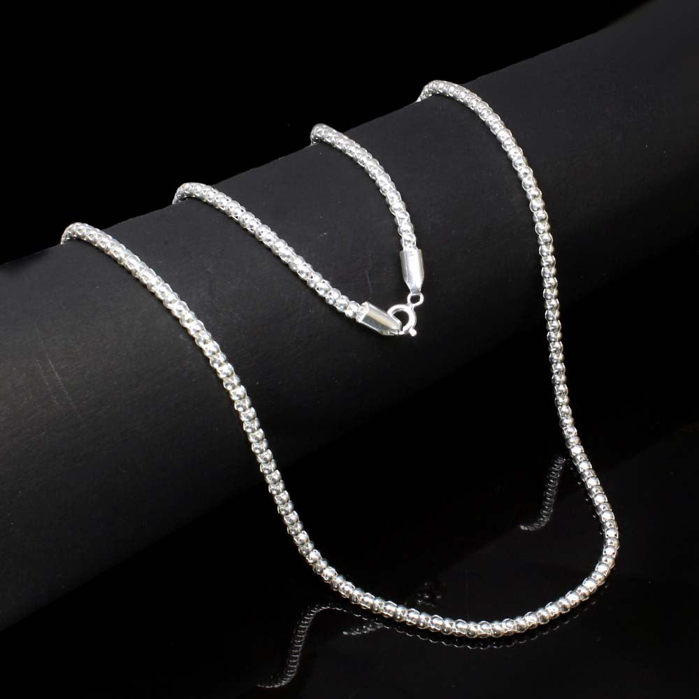 Indian 925 Solid Sterling Silver Link Design Chain 22" Neck Chain