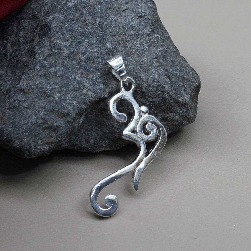 Pure Indian Sterling Silver OM Shiva religious God Pendant