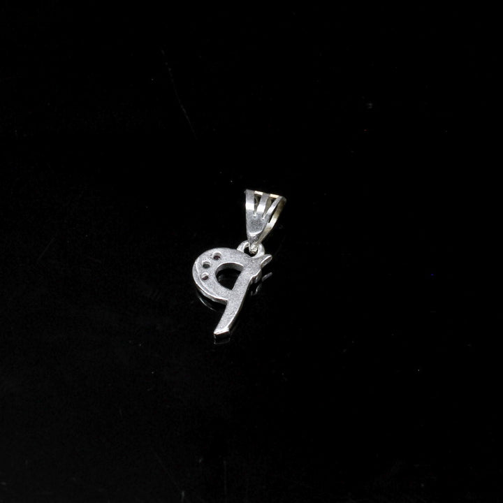 Real Solid Sterling Silver Cute Small 'P' Letter Alphabet Pendant CZ for Girl