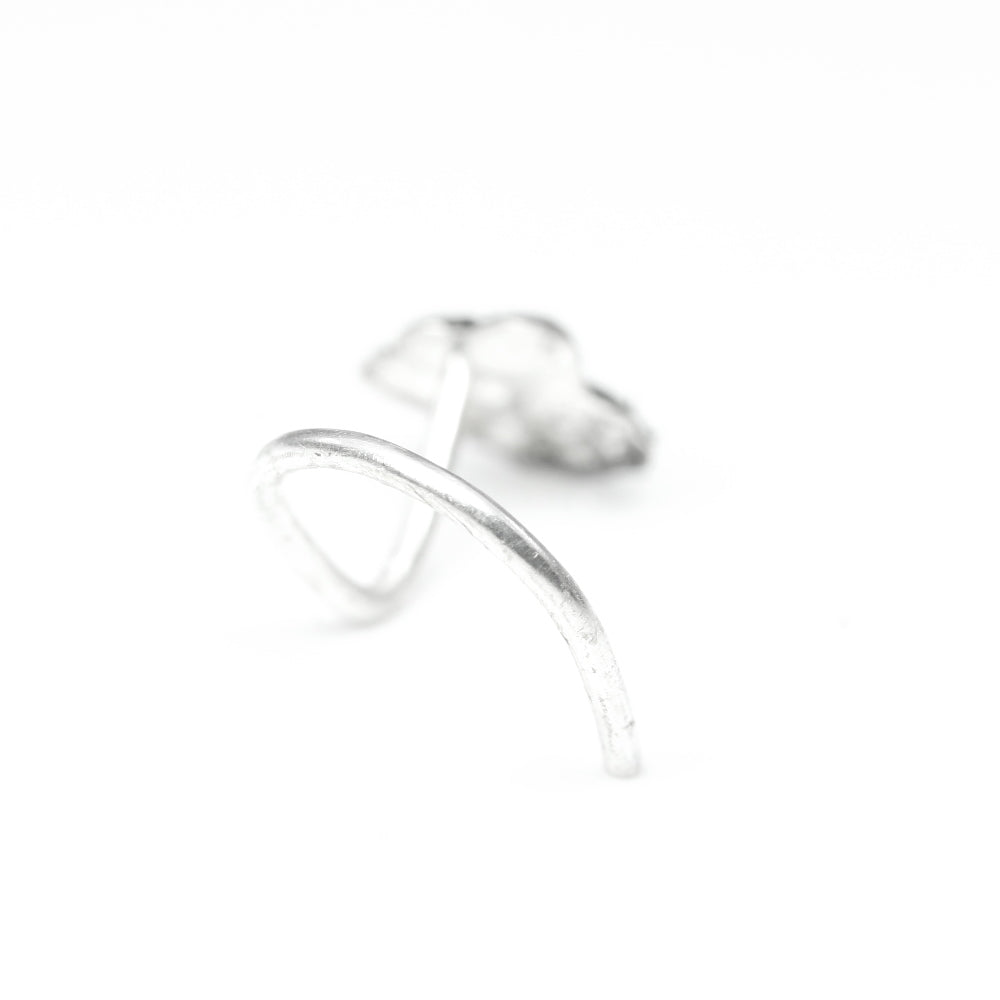 925 Sterling Silver Oxidized Nose Stud Twisted nose ring L Bend