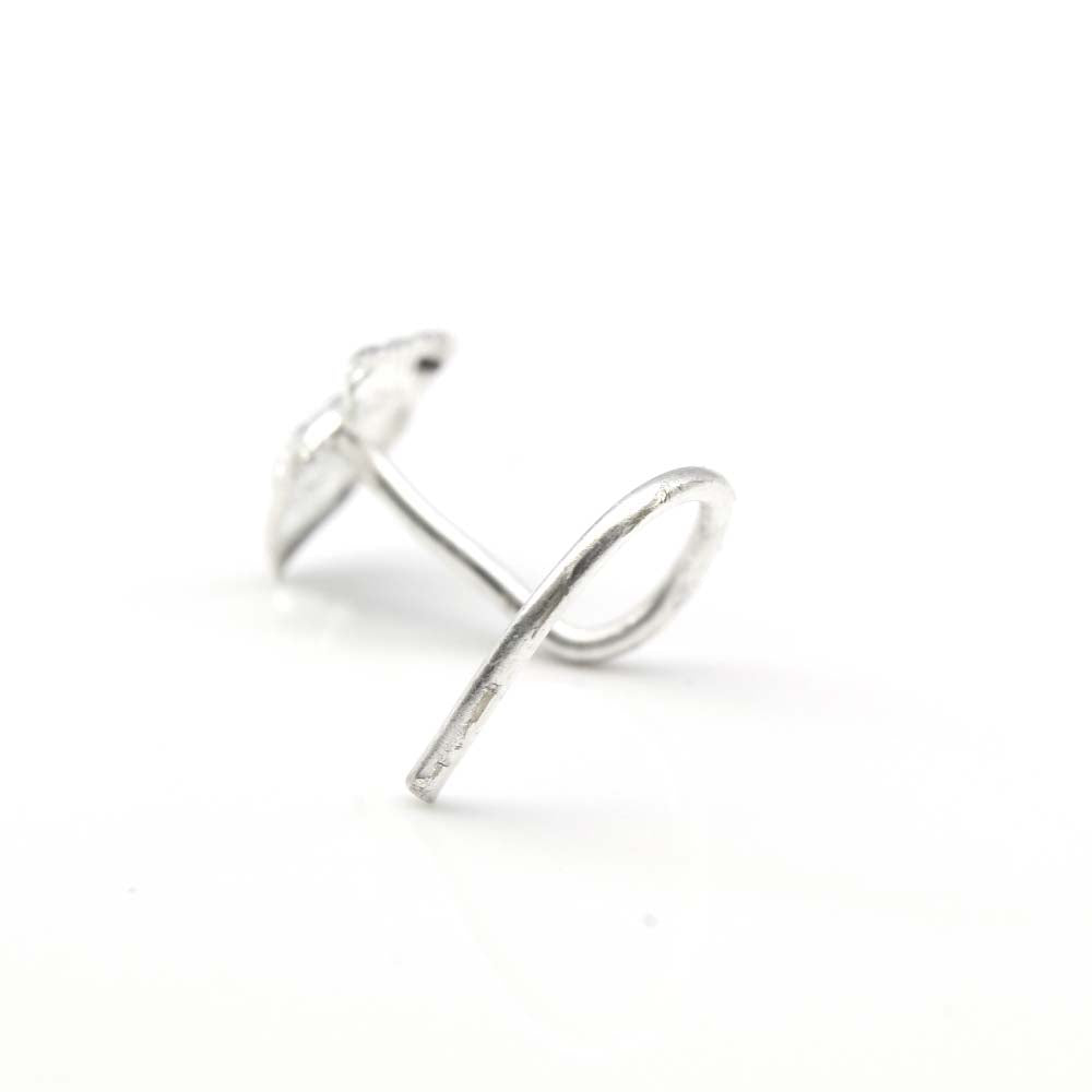 Real 925 Sterling Silver Nose Stud Twist nose ring L Bend