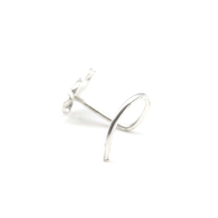 Real 925 Sterling Silver Flower Nose Stud Twisted nose ring L Bend
