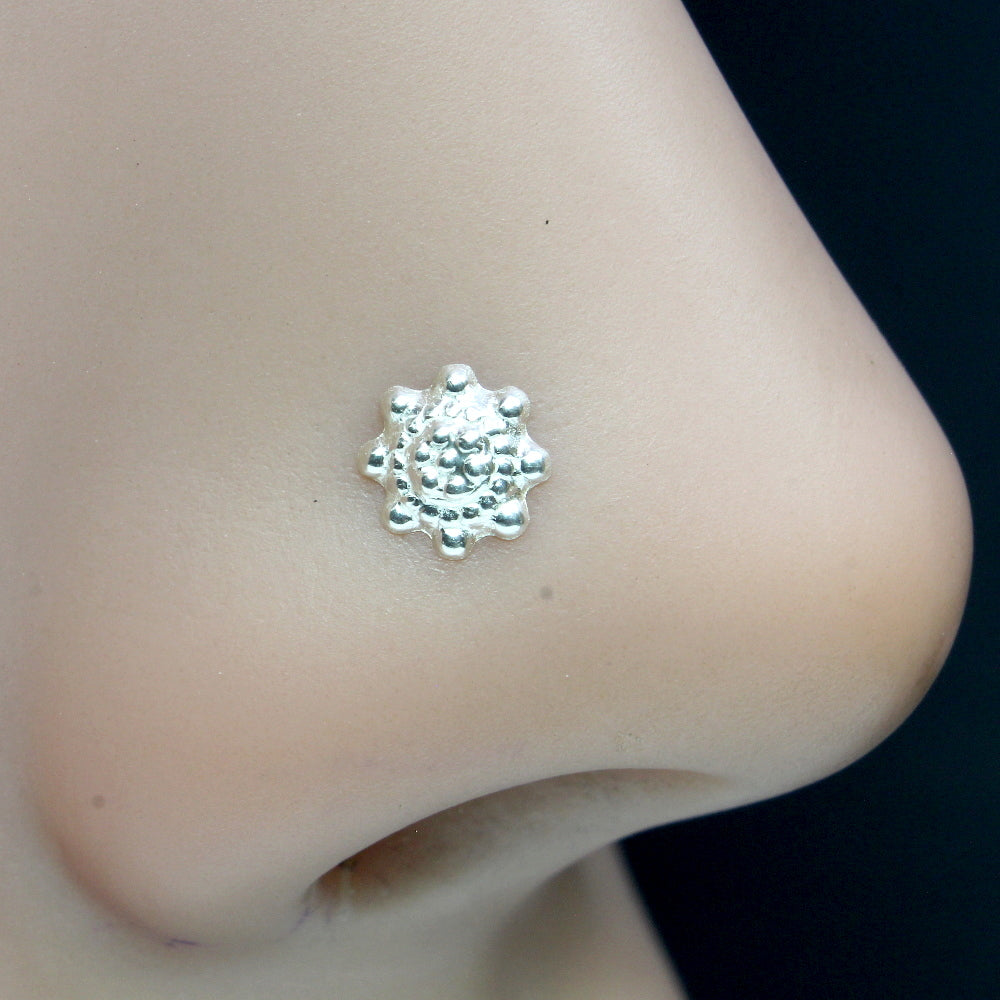 real sterling silver nose stud for women in small sizes.