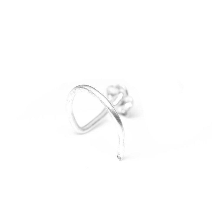 Tiny Real Solid Sterling Silver Oxidized Nose Stud Twist nose ring L Bend