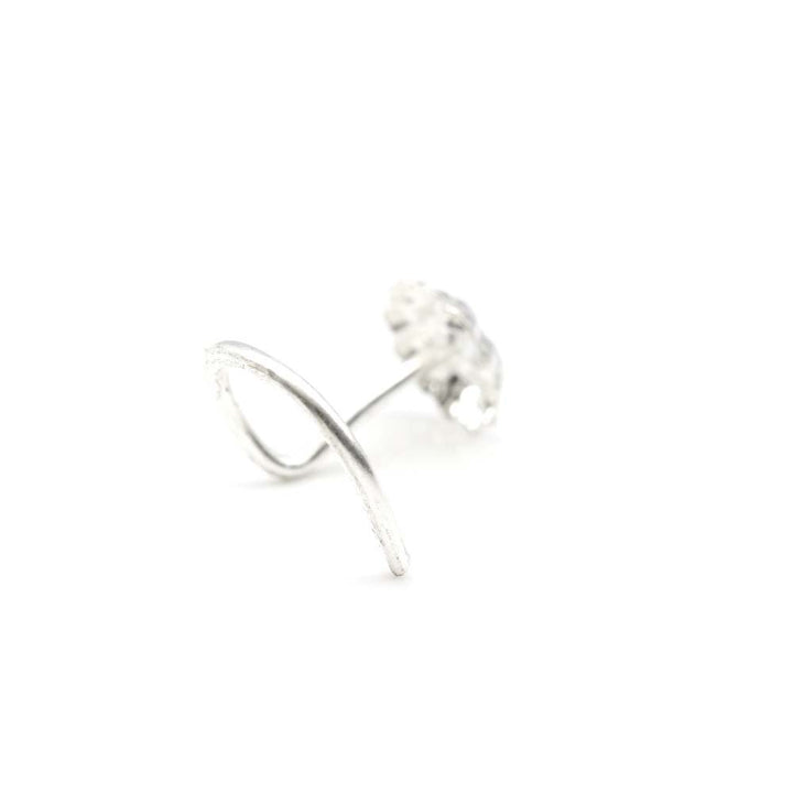 925 Sterling Silver Small Flower Nose Stud Corkscrew nose ring L Bend