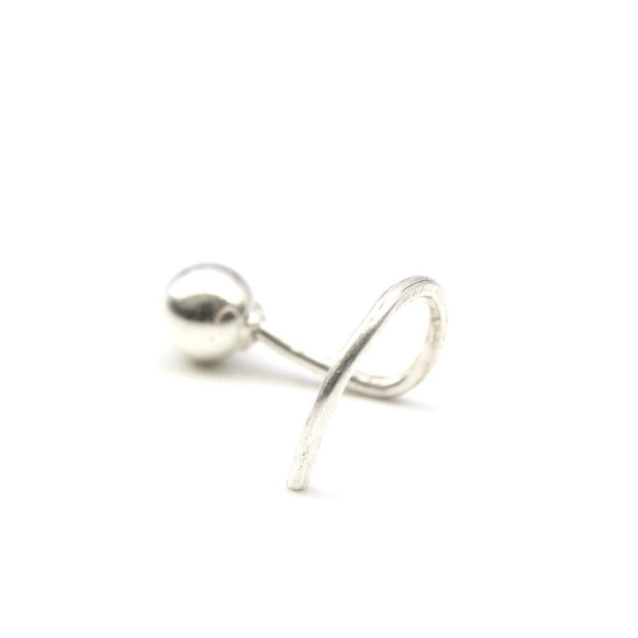 Tiny Plain Round Real Solid Sterling Silver Nose Stud Twisted nose ring 24g