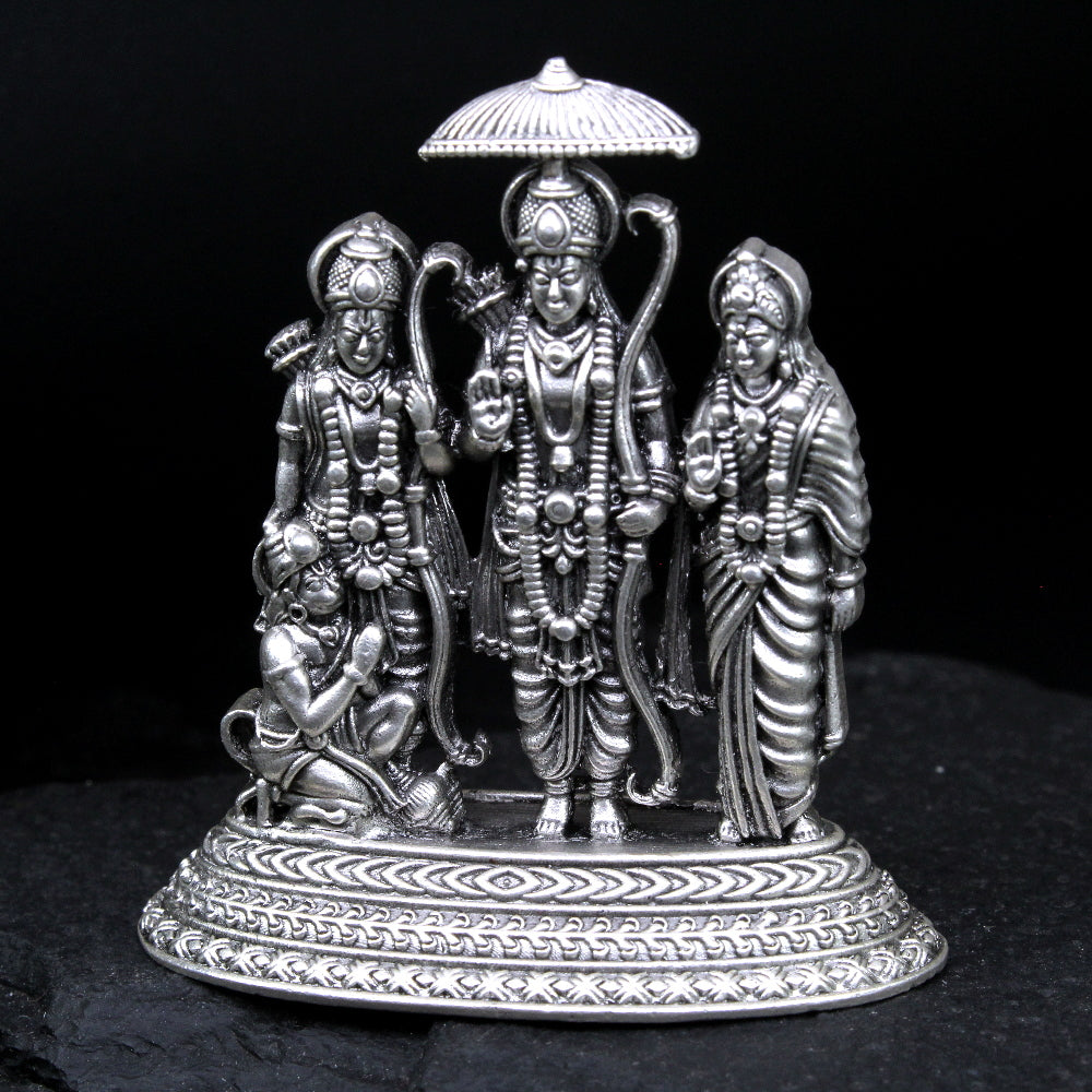 2D 925 Silver Oxidized Ram Sita Laxman Hanuman Statue religious Diwali gift