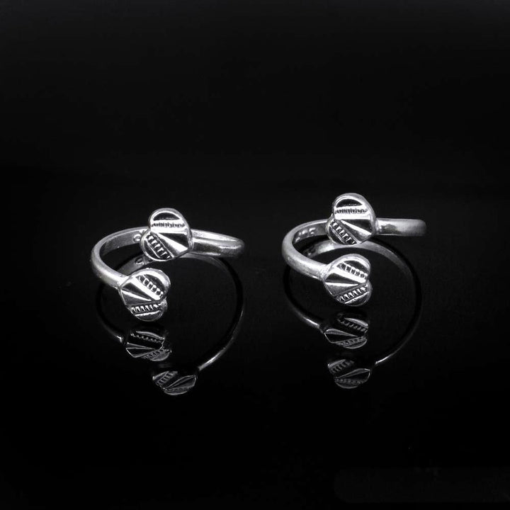 Real Solid 925 Silver Toe Rings Ethnic Indian Heart Style Handmade bichia Pair