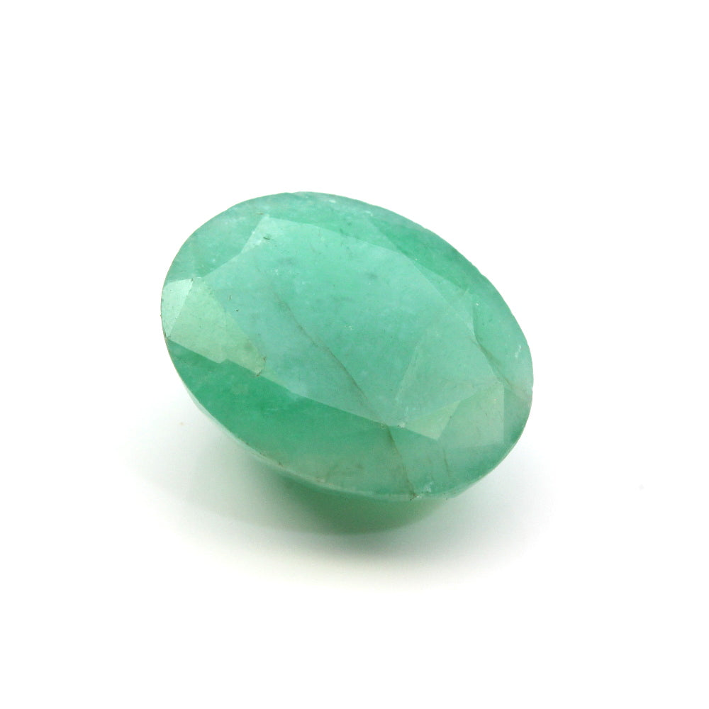 Certified 7.09Ct Natural Green Oval (Panna) Oval Cut Gemstone