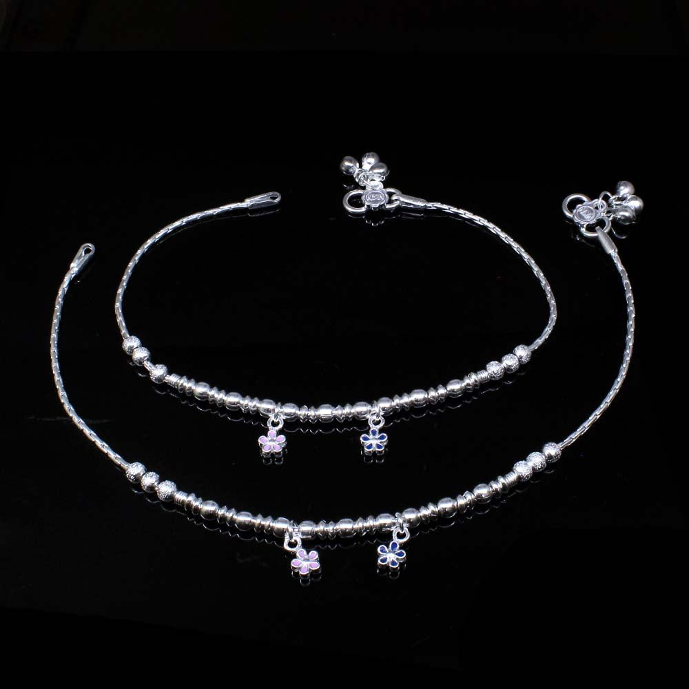 Beautiful 925 Sterling silver Ankle chain foot Bracelet Pair 10.3"