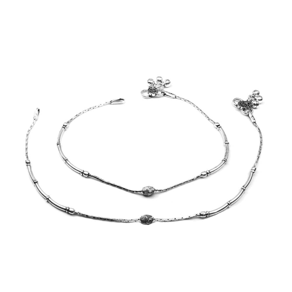 Oxidized 925 Sterling Silver Ankle chain Anklets for Women 10.3"