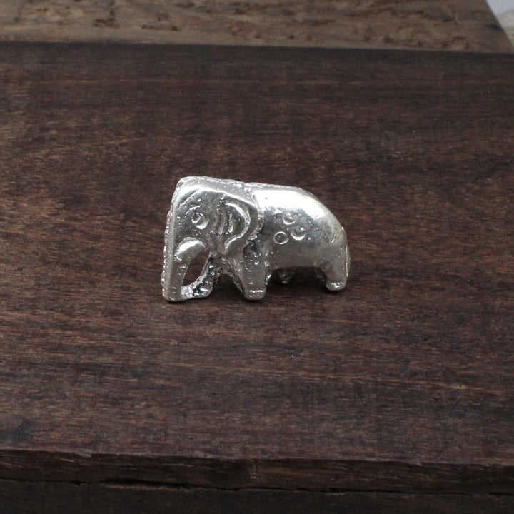 Real Silver Small Elephant Lucky Gajraj chandi ka Hathy solid inside