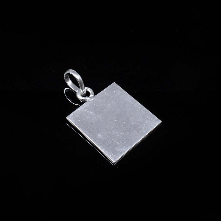 Pure Solid Silver Square Piece Chokor Pendant for lal kitab astrology