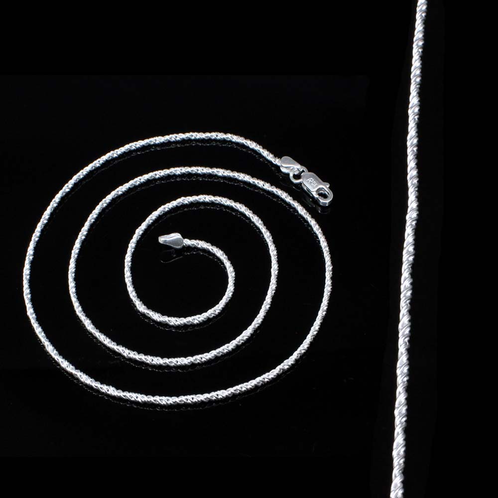 Ethnic Indian Style Real 925 Sterling Silver Link Design Women Neck Chain
